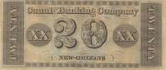 Superb Crisp 1800's $20 Canal Bank Of Louisiana Seated Maid Blue 20!