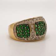 14kt Gold, Diamond, & Tsavorite Ring