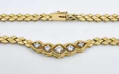 14k Necklace with Diamond Center Panel