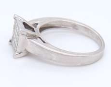 Platinum Princess Diamond Cluster Bridal Ring