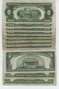 Scarce lot of 11 Series of 1928 $2 & $5 Red Seal STAR notes