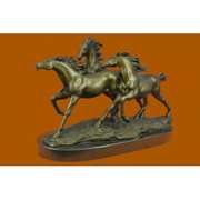 Wild Horse Galloping Mustang Ranch Bronze Figurine