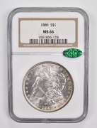 MS66 1886 Morgan Silver Dollar - CAC - Graded NGC