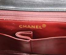 Vintage Chanel Small Black Lambskin Quilted Flap Bag