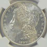 Very flashy Choice BU 1890-S Morgan Silver Dollar. NGC MS63