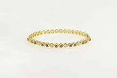 18K Yellow Gold 1.92 Ctw Ruby Diamond Encrusted Bangle Bracelet