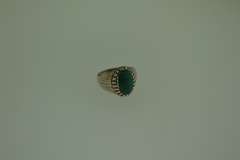 Sterling Silver Green Gemstone Ring