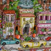 Charles Fazzino, "Perfectly Palm Beach (Green)" Framed 3D Limited Edition Silk Screen, DX Numbered and Hand Signed with Certificate of Authenticity.