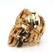 Oh My Monstera! Middle Finger 18K Gold Ring