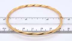 14KT Yellow Gold Twisted Design Oval Bangle