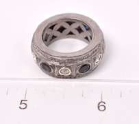 Captivating 0.85CTW Diamond & Sapphire Ring in Sterling Silver