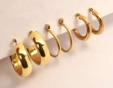Nice Grouping of 3 Pairs 14k Hoop Earrings