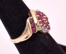 Ravishing Ruby and Diamond Ring in Yellow Gold
