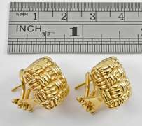 Italian Made Woven Square Button Earrings