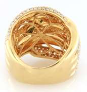 Majestic 18kt Yellow Gold Diamond Crossover Multi Row Ring