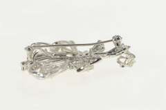 Platinum 1.63 Ctw Victorian Elaborate Flower Swirl Pendant/Pin