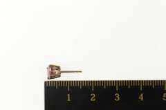 14K Yellow Gold Round Garnet Solitaire Simple Single Stud Earring