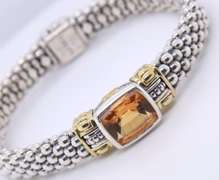 925/18kt Lagos Caviar Citrine Bangle Bracelet