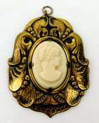 Vintage John Hendricken Celluloid Cameo Pendant