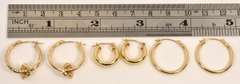 Three Pairs of 14k Small Hoops