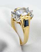 Blue Topaz and Sapphire Ring