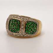 14kt Gold, Diamond, & Tsavorite Ring