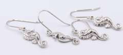 Lot of 2 Seahorse Sterling Silver Dangle Earrings