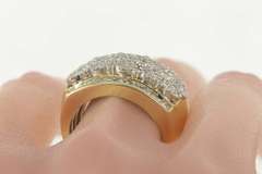 10K Yellow Gold 2.01 Ctw Diamond Encrusted Squared Statement Ring