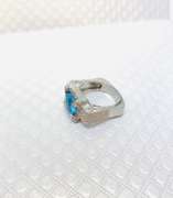 Designer Vintage Ring in Blue Topaz