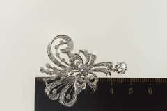 Platinum 1.63 Ctw Victorian Elaborate Flower Swirl Pendant/Pin