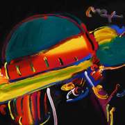 Peter Max, "Zero Spectrum" Framed One-Of-A-Kind Acrylic Mixed Media (34.5" x 46.5"), Hand Signed with Letter of Authenticity.