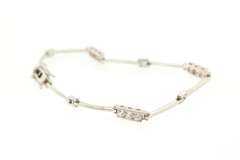 Sterling Silver Cubic Zirconia Bar Bracelet