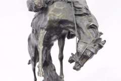 Cowboy with Bucking Horse Bronze Sculpture