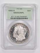 MS65 DMPL 1880-S Morgan Silver Dollar - Graded PCGS