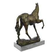 Arabian Horse Bronze Sculpture on Marble Base Figurine