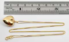 14k Puffed Heart Pendant on Necklace