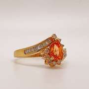 14kt Gold, Spessartine Garnet, & Diamond Ring