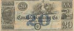 Superb Crisp 1800's $20 Canal Bank Of Louisiana Seated Maid Blue 20!