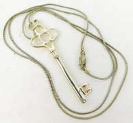 Large Sterling Silver Key Pendant & Chain
