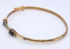 Vintage Sterling Silver Gemstone Bangle