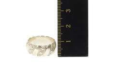 14K White Gold Retro Orange Blossom Twist Statement Band Ring