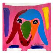 Menashe Kadishman Hand Signed Original Painting on Canvas with Letter of Authenticity.