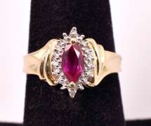 Sensational Ruby and Diamond Ring in Yellow Gold