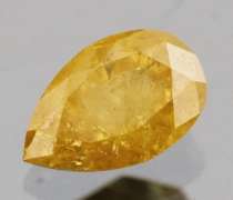 Rare .39ct pear cut yellow Diamond