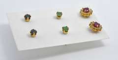 Ruby, Emerald, & Sapphires Studs with Jackets