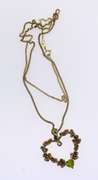 Ireland Sterling Silver Green Tourmaline Heart Necklace