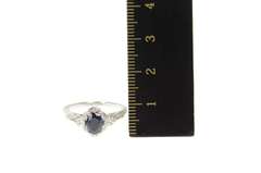 14K White Gold 0.85 Ctw Oval Sapphire Diamond Engagement Ring