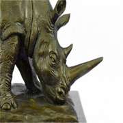 Ancient Endangered Rhinoceros Bronze Sculpture