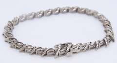 Powerful White Gold 1.15ctw Diamond Wave Barcelet