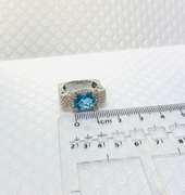 Designer Vintage Ring in Blue Topaz